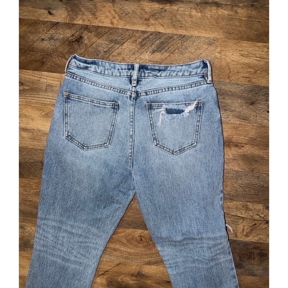 PACSUN women’s button closure distressed mom blue jeans - Picture 5 of 14